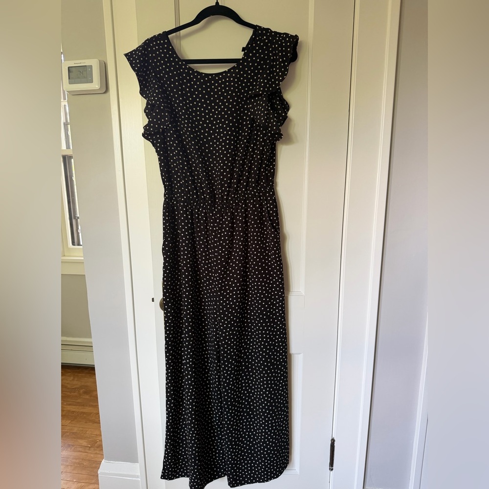 Black with white polka dot jumpsuit by sanctuary